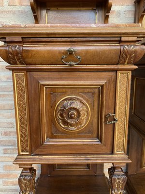 19th Century French Marble Top Bedside Tables, 1890s, Set of 2-NOU-1734376