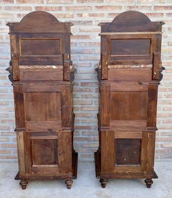 19th Century French Marble Top Bedside Tables, 1890s, Set of 2-NOU-1734376