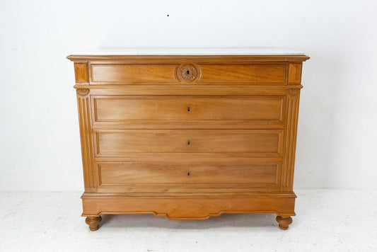 19th Century French Marble Top Commode Chest of Drawers by Louis Philippe