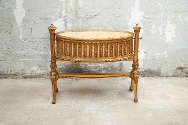 19th Century French Napoleon III Cradle in Carved & Gilt Wood