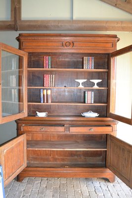 19th Century French Oak Bookcase-GTG-2020875