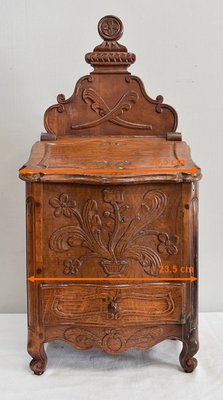 19th Century French Oak Salt Box-RVK-892543