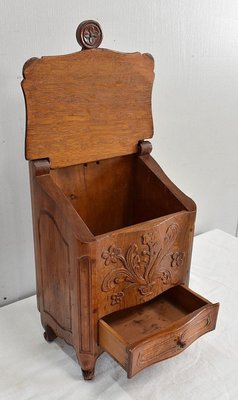 19th Century French Oak Salt Box-RVK-892543