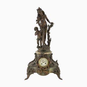 19th Century French Onyx and Antimony Clock-ZCI-752124