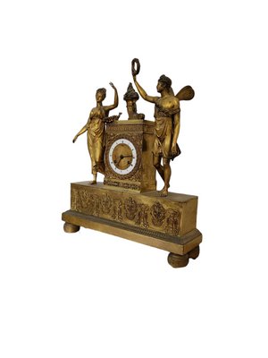 19th Century French Ormolu and Patinated Bronze Mantel Clock-TCS-1358170