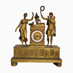 19th Century French Ormolu and Patinated Bronze Mantel Clock-TCS-1358170