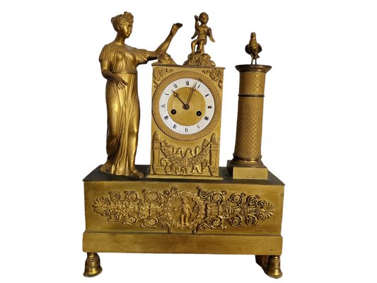 19th Century French Ormolu Gilt Bronze Mantel Clock-TCS-1358136