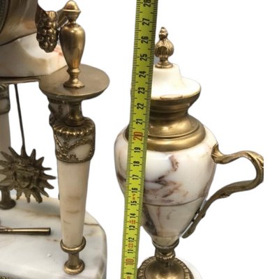 19th Century French Ormolu & White Marble Mantel Clock-TCS-1151212