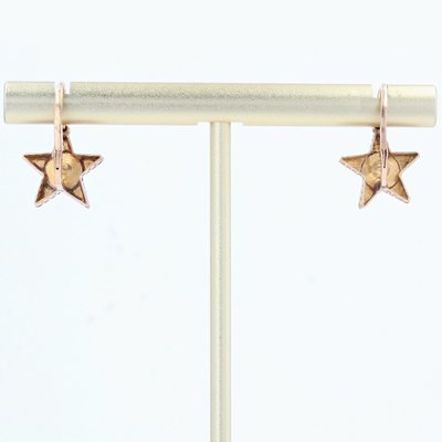 19th Century French Pearl 18 Karat Rose Gold Lever-Back Star Earrings, Set of 2-OLU-1388188