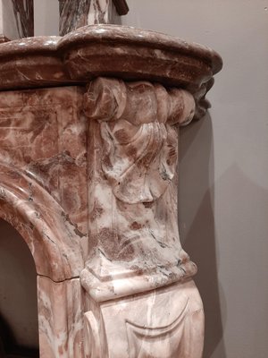 19th Century French Pink Marble Mantelpiece-TDA-1376446