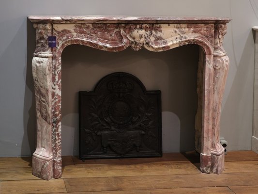 19th Century French Pink Marble Mantelpiece-TDA-1376432