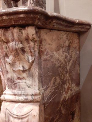 19th Century French Pink Marble Mantelpiece-TDA-1376446