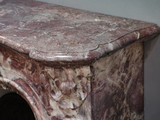 19th Century French Pink Marble Mantelpiece-TDA-1376432