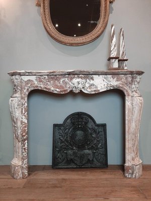 19th Century French Pink Marble Mantelpiece-TDA-1376446