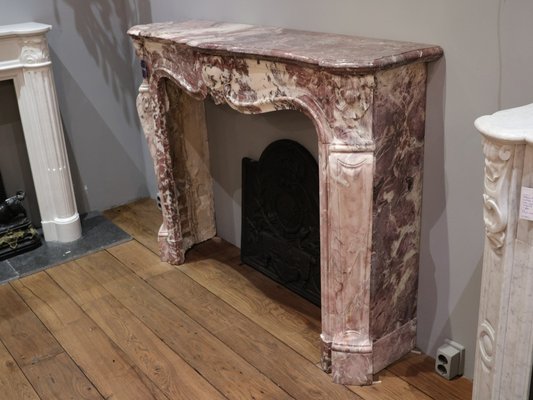 19th Century French Pink Marble Mantelpiece-TDA-1376432