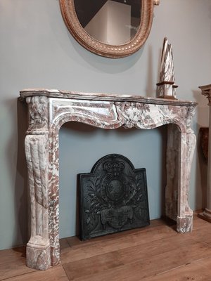 19th Century French Pink Marble Mantelpiece-TDA-1376446