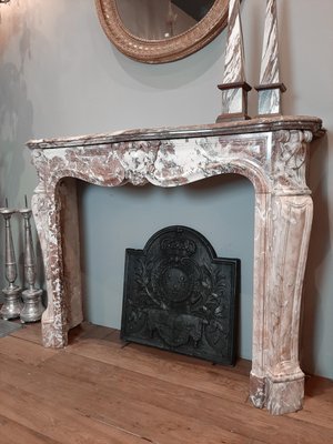 19th Century French Pink Marble Mantelpiece-TDA-1376446