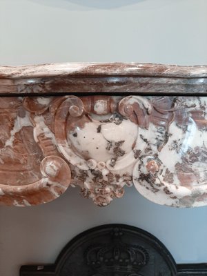 19th Century French Pink Marble Mantelpiece-TDA-1376446