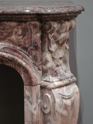 19th Century French Pink Marble Mantelpiece-TDA-1376432