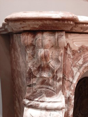 19th Century French Pink Marble Mantelpiece-TDA-1376446