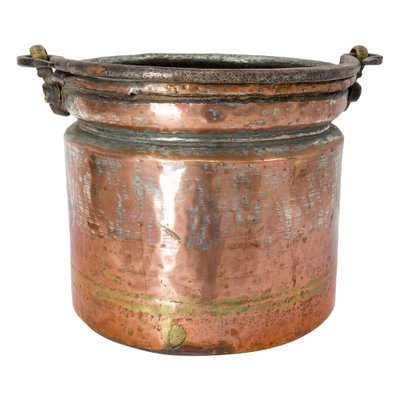 19th Century French Planter Copper Jardinière with Handle-RIU-1329295