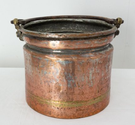 19th Century French Planter Copper Jardinière with Handle-RIU-1329295