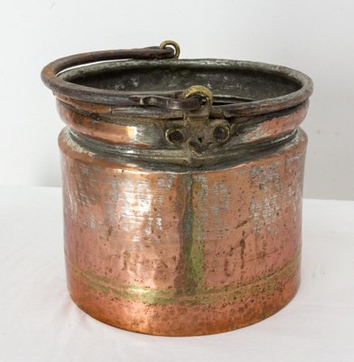 19th Century French Planter Copper Jardinière with Handle-RIU-1329295