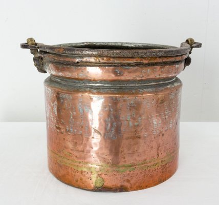 19th Century French Planter Copper Jardinière with Handle-RIU-1329295