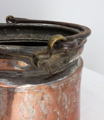 19th Century French Planter Copper Jardinière with Handle-RIU-1329295