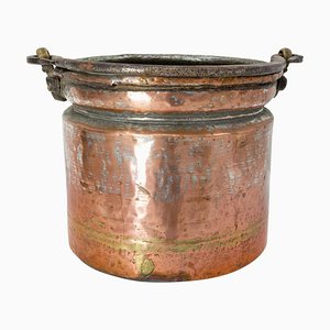 19th Century French Planter Copper Jardinière with Handle-RIU-1329295