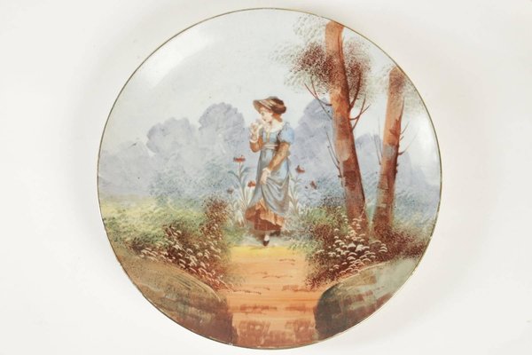 19th Century French Porcelain Hand-Painted Plates, Set of 2-WFS-744823