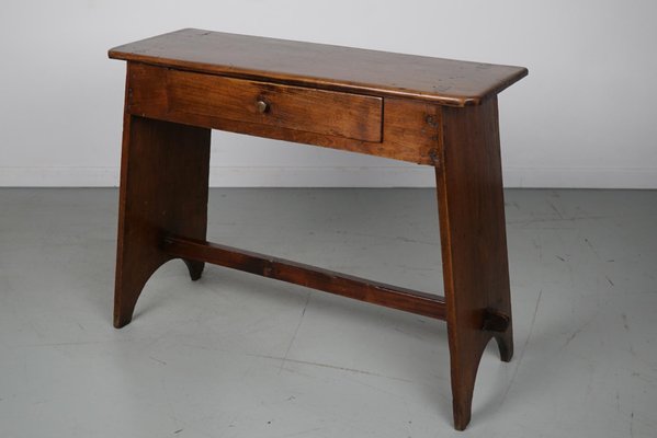 19th Century French Rustic Farmhouse Fruitwood Side Table-XO-1818834