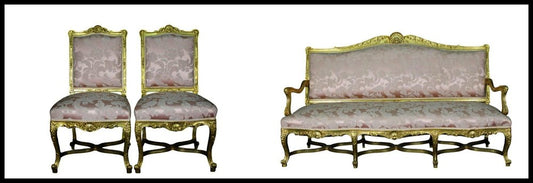 19th Century French Sofa and Chairs, Set of 3