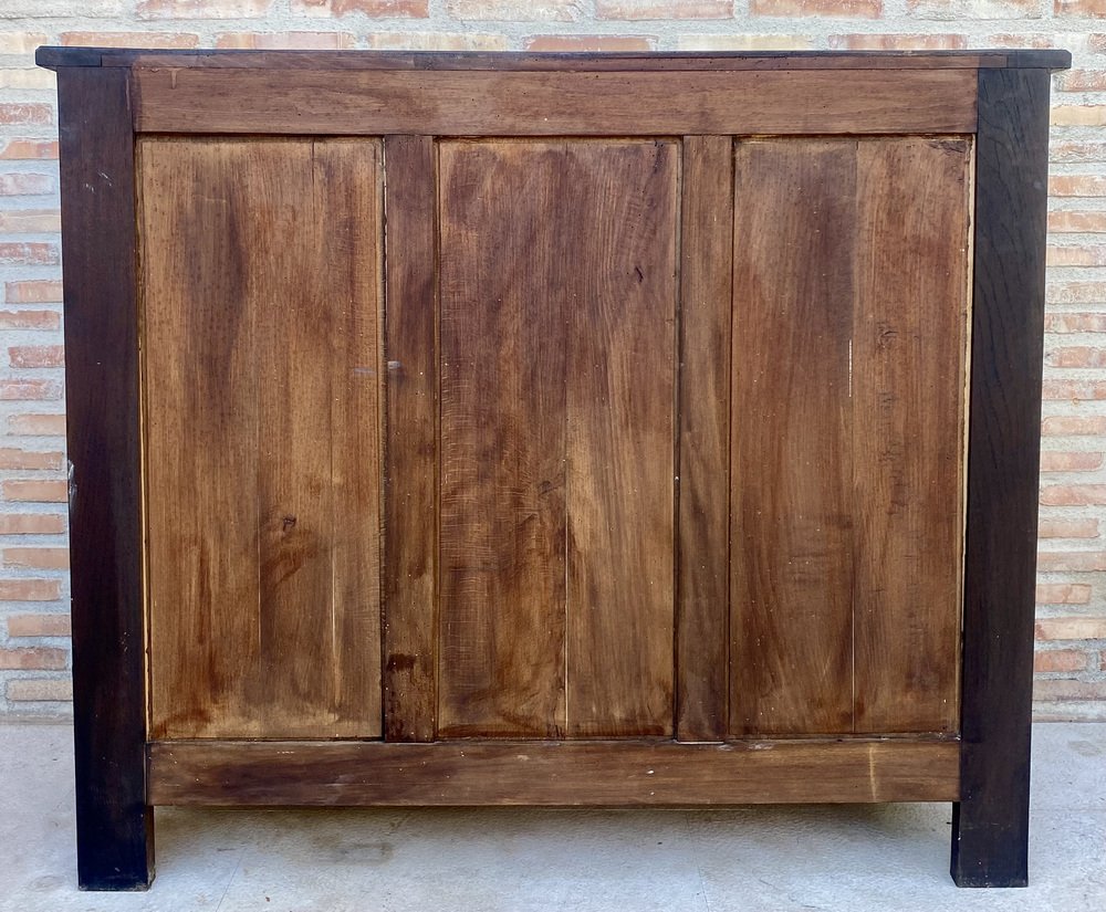 19th Century French Walnut 2-Door Buffet with Round Legs