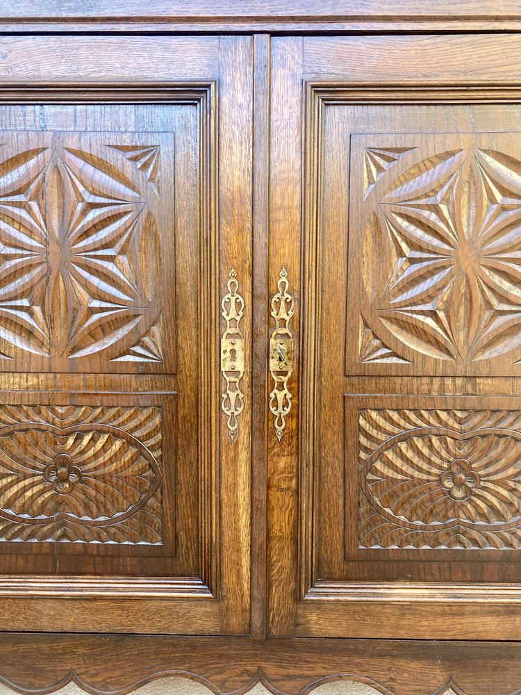 19th Century French Walnut 2-Door Buffet with Round Legs