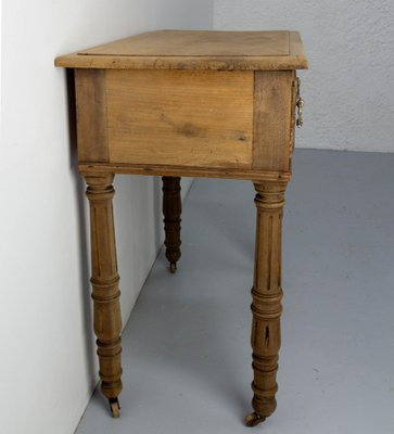 19th Century French Writing Table on Wheels in Carved Walnut, 1880s-RIU-1769212