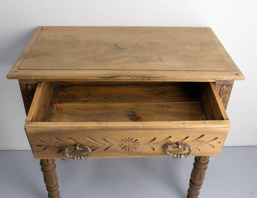 19th Century French Writing Table on Wheels in Carved Walnut, 1880s-RIU-1769212