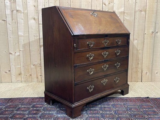 19th Century Georgian English Donkey Back Secretary in Mahogany and Oak-QYF-1792526