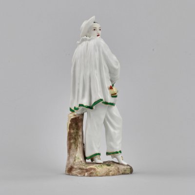 19th Century German Porcelain Pierrot Figurine-WMV-1129831