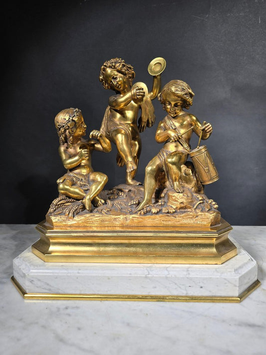 19th Century Gilded Bronze Sculptural Group, 1900