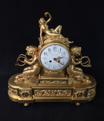 19th Century Gilt Bronze Clock-WSV-1368197