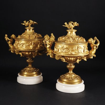 19th Century Gilt Bronze Cups, France, Set of 2-WIM-1150878