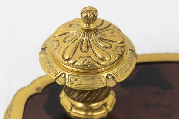 19th Century Gilt Bronze Inkwell with Chinese Style Lacquer-CEJ-626731