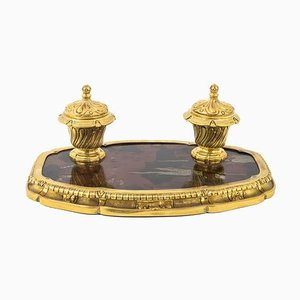 19th Century Gilt Bronze Inkwell with Chinese Style Lacquer-CEJ-626731