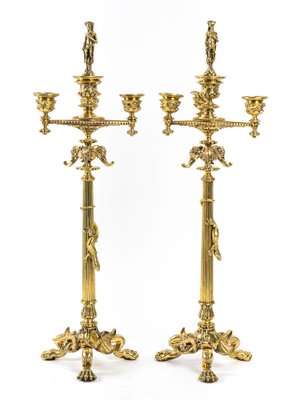 19th Century Gilt Bronze Torches by F Barbedienne, Set of 2-UQL-1187624