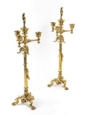 19th Century Gilt Bronze Torches by F Barbedienne, Set of 2-UQL-1187624