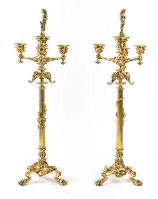 19th Century Gilt Bronze Torches by F Barbedienne, Set of 2-UQL-1187624