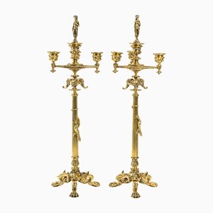 19th Century Gilt Bronze Torches by F Barbedienne, Set of 2-UQL-1187624