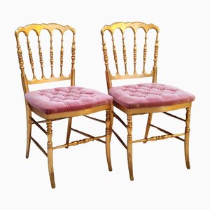 19th Century Gilt Wood Chiavari Chairs, Set of 2-YGE-1170489