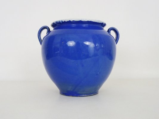 19th Century Glazed Blue Confit Pot, South West of France-MZP-2020074